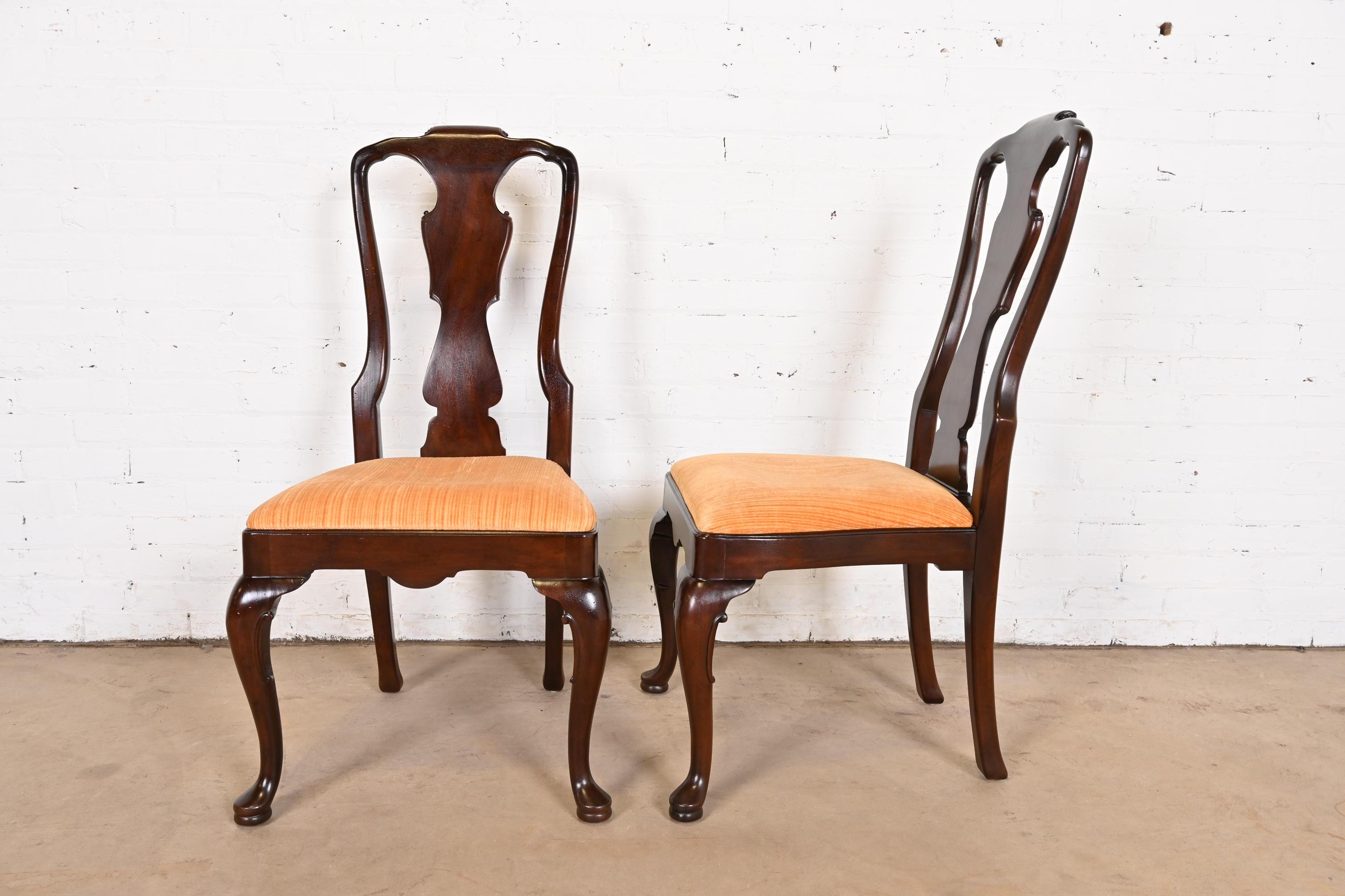 Henredon Queen Anne Solid Mahogany Dining Chairs, Set of Ten 2