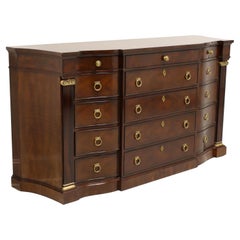 HENREDON Regency Banded Mahogany Serpentine Dresser