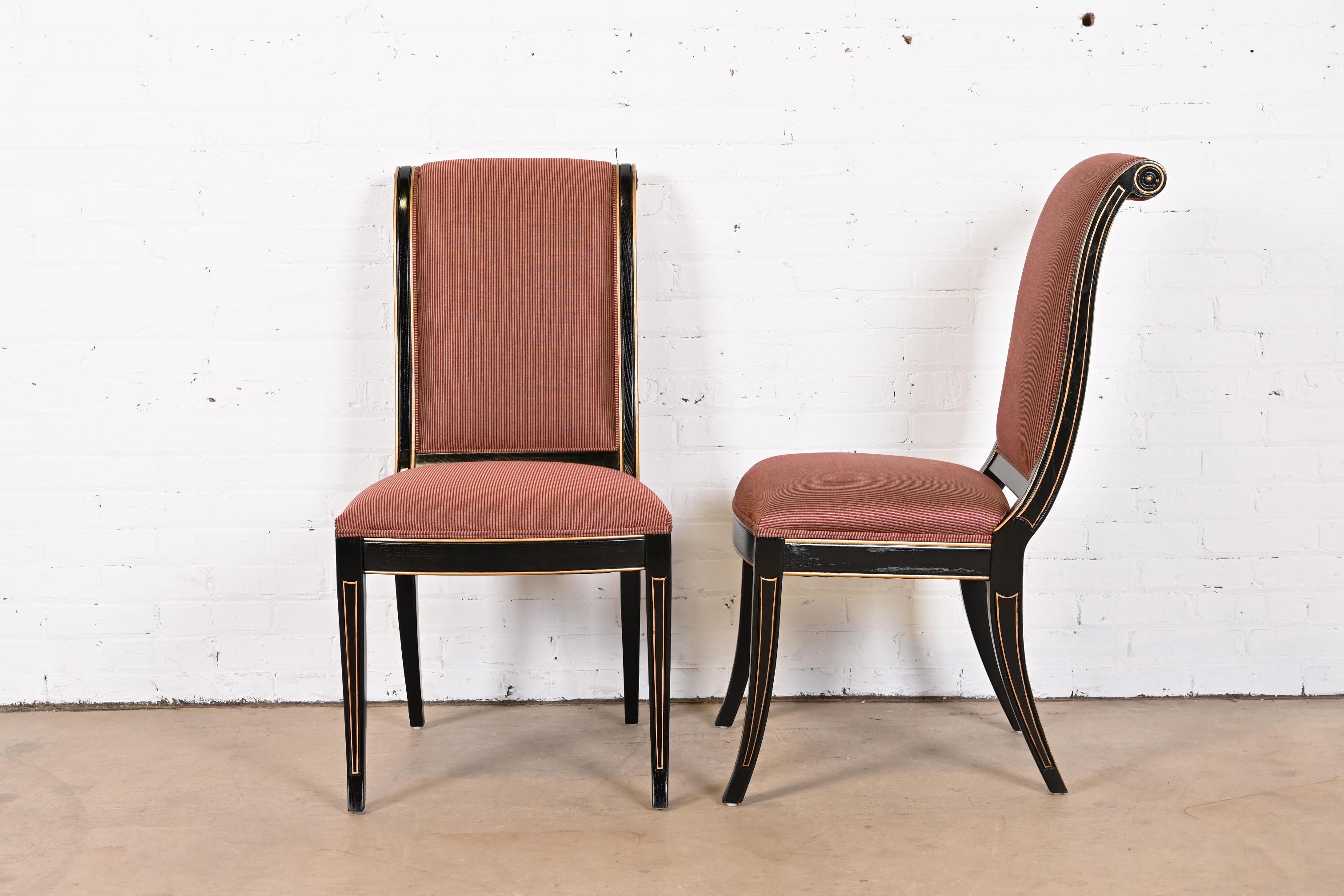 Henredon Regency Ebonized Dining Chairs, Set of Six 4