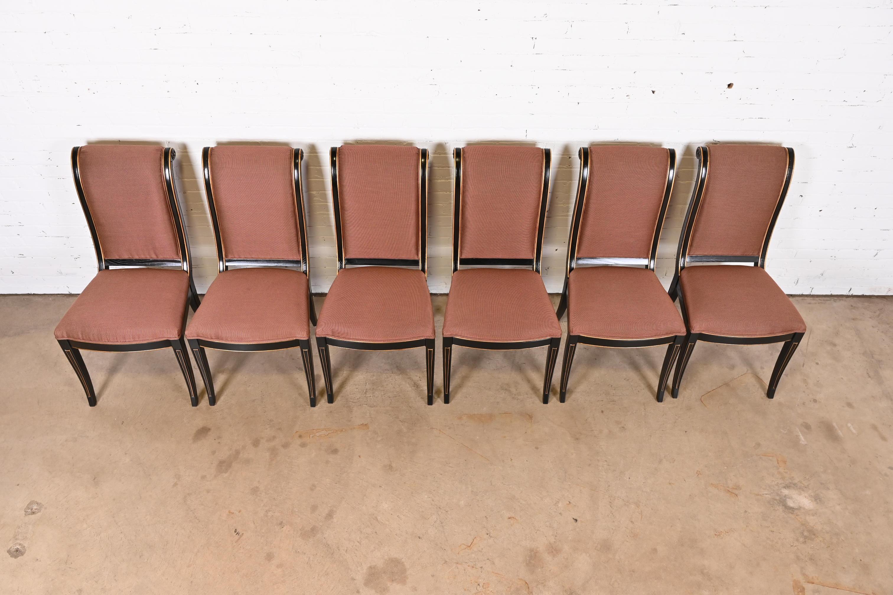Henredon Regency Ebonized Dining Chairs, Set of Six 2