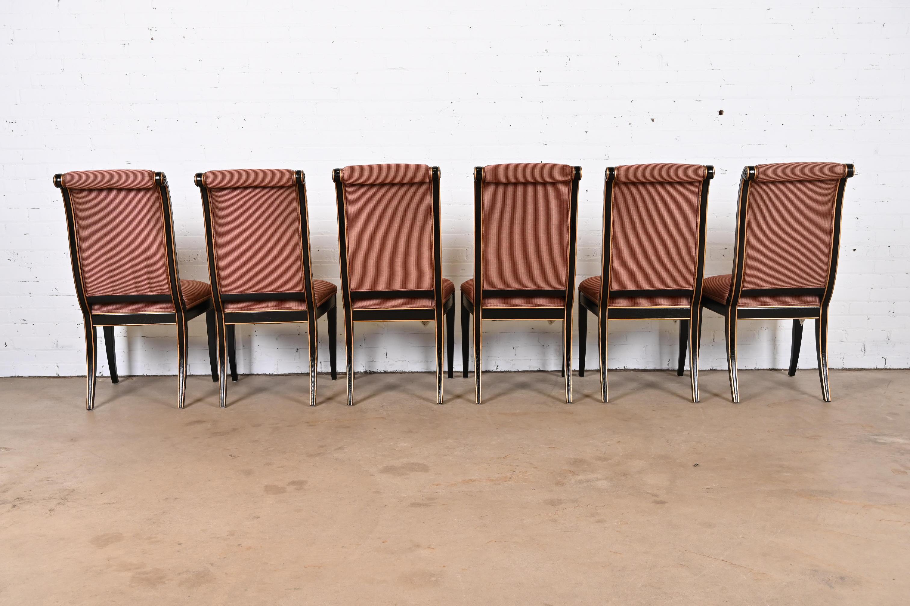 Henredon Regency Ebonized Dining Chairs, Set of Six 3
