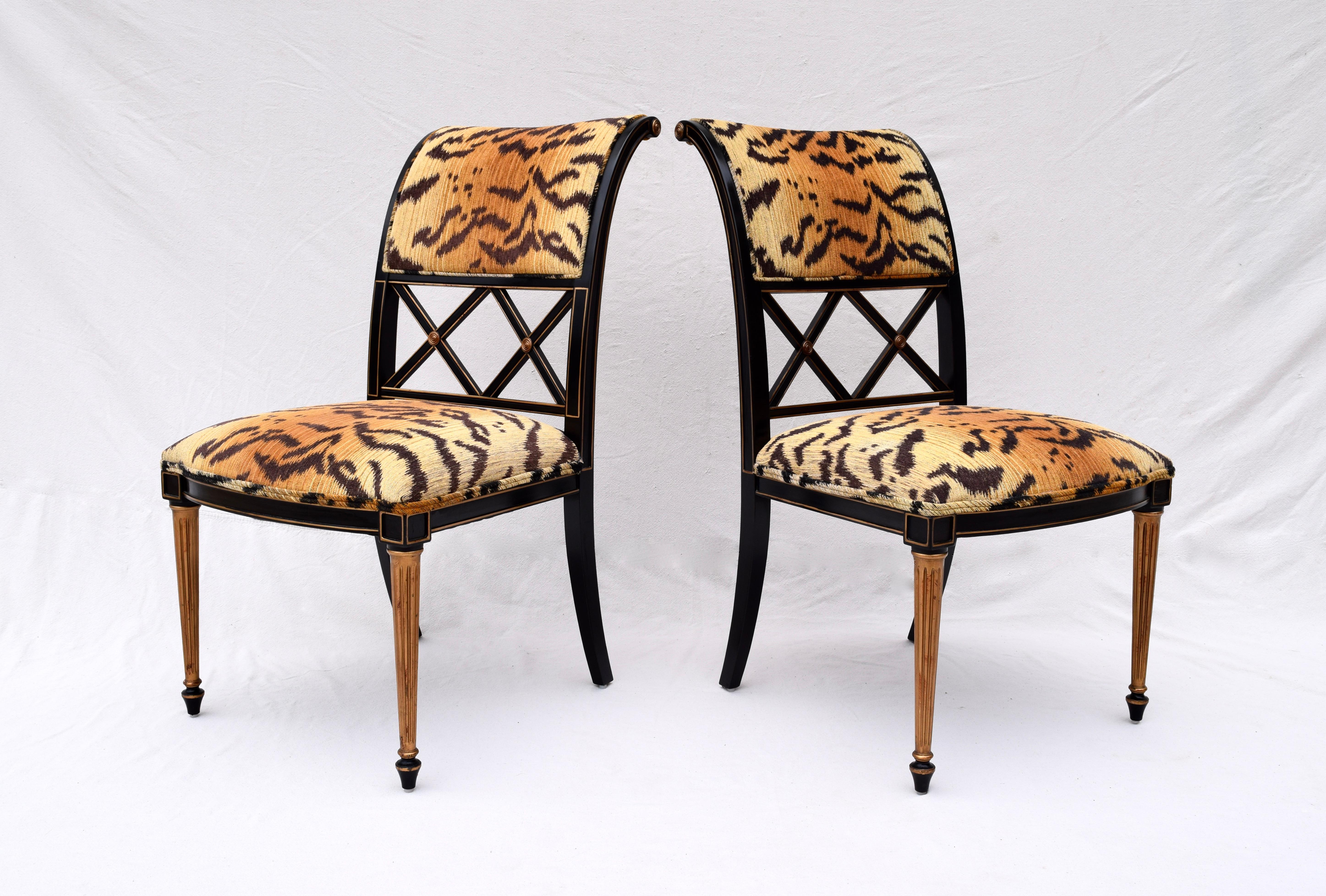North American Henredon Regency Style Side Chairs in the Manner of Dorothy Draper