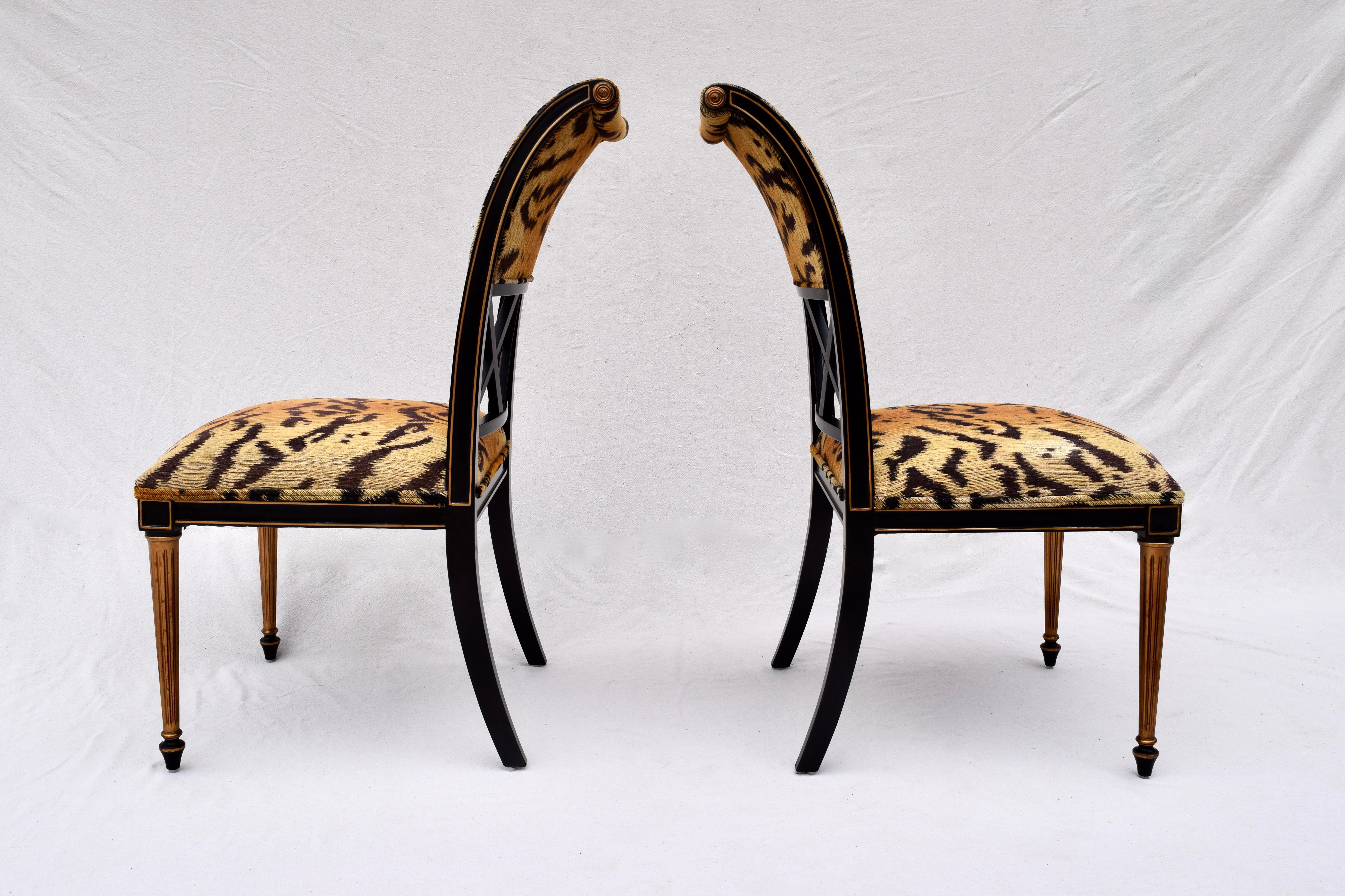 Late 20th Century Henredon Regency Style Side Chairs in the Manner of Dorothy Draper