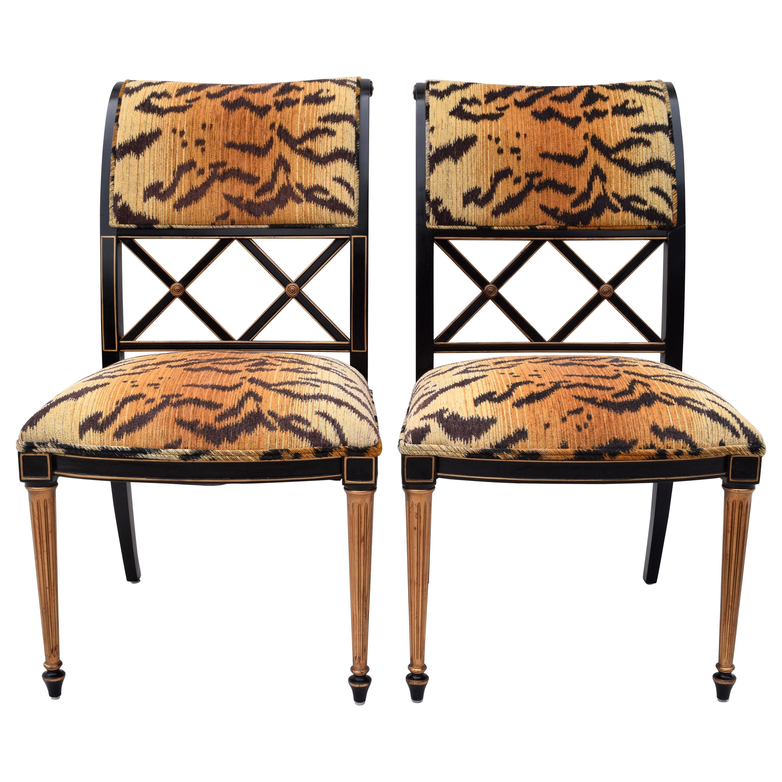 Henredon Regency Style Side Chairs in the Manner of Dorothy Draper