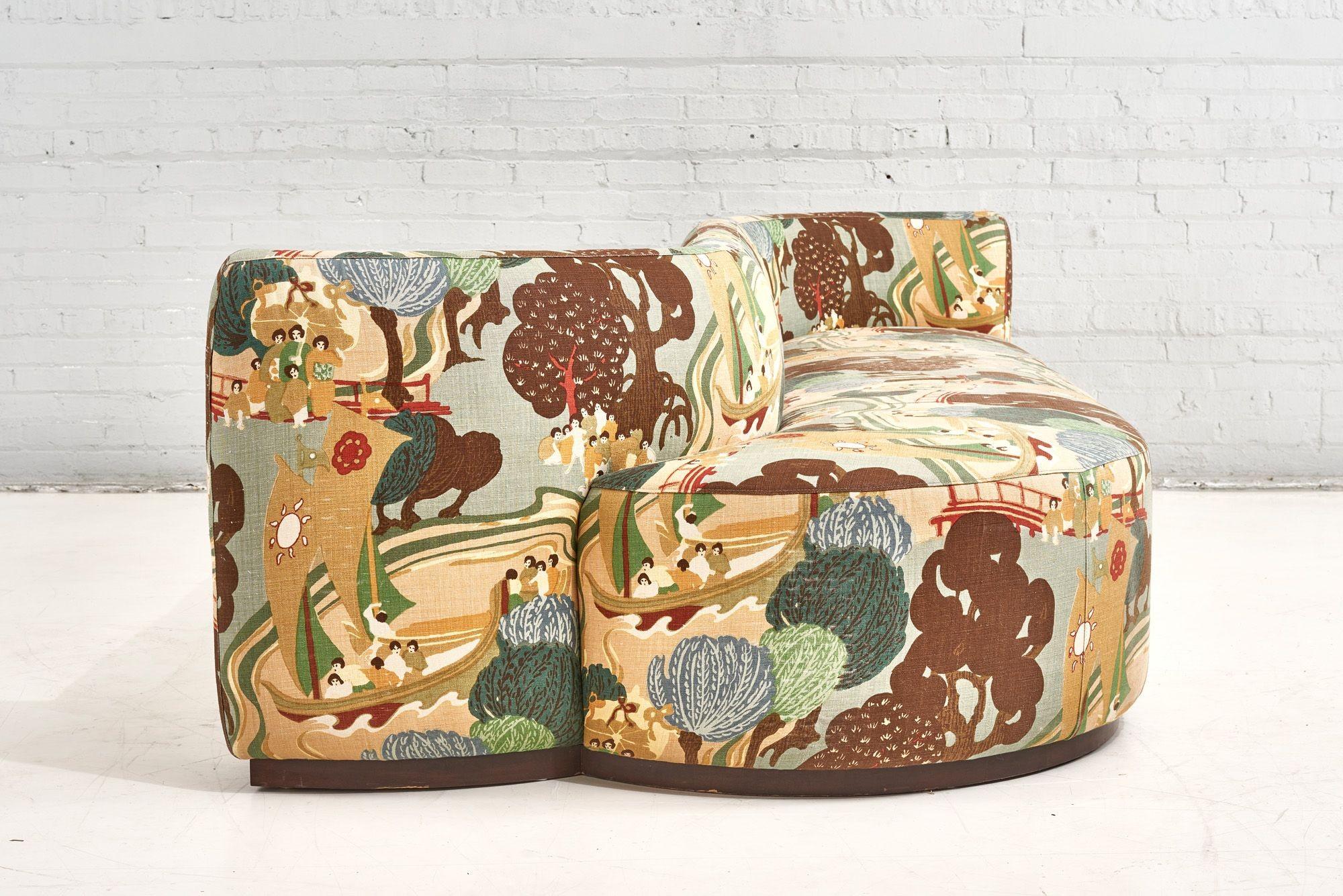 Henredon Risdon Partner Chaise Tete a Tete from the 1945 Collection 2