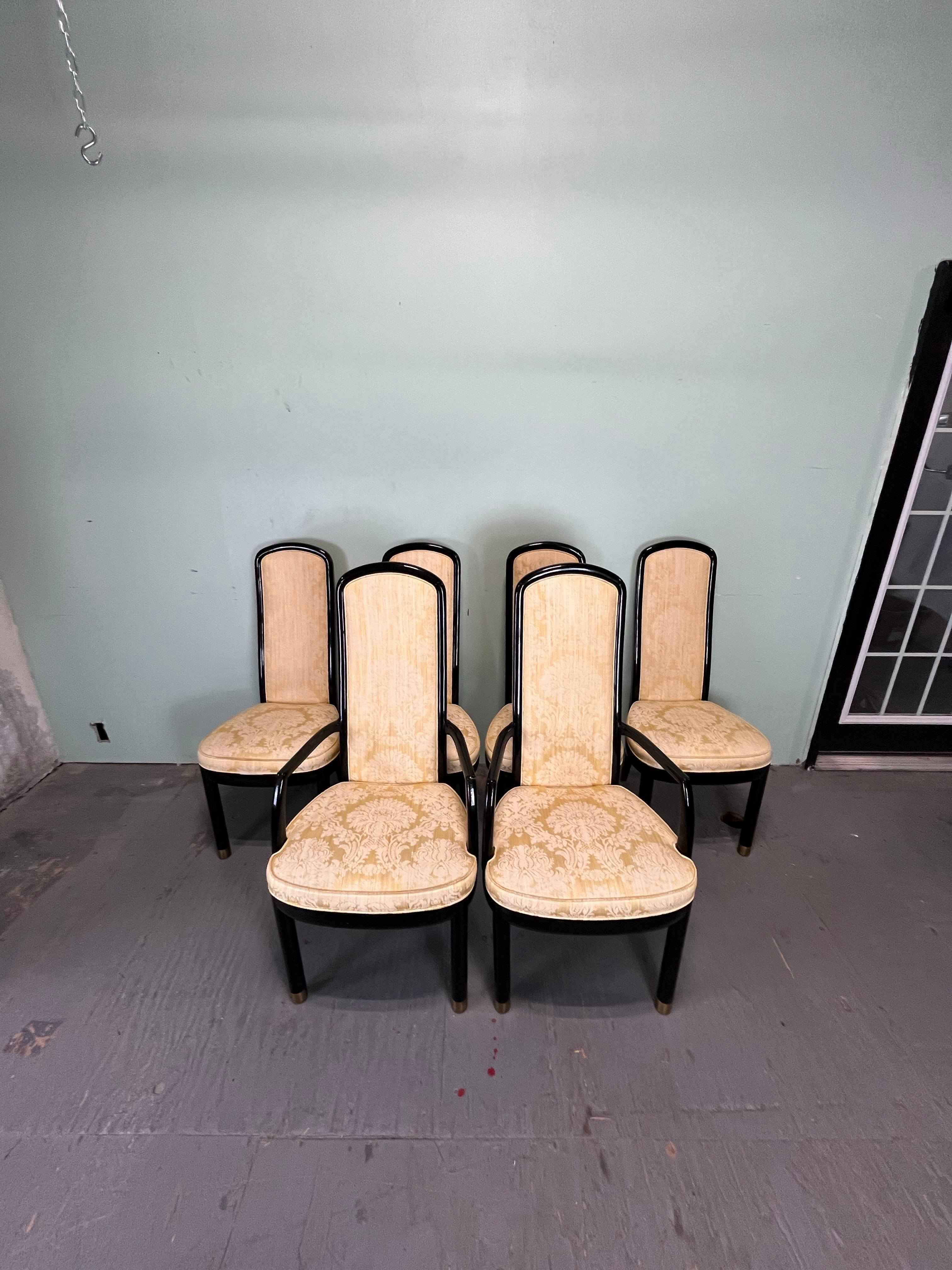 Henredon Scene 3 Lacquer Dining Chairs Set of 8 In Good Condition For Sale In W Allenhurst, NJ