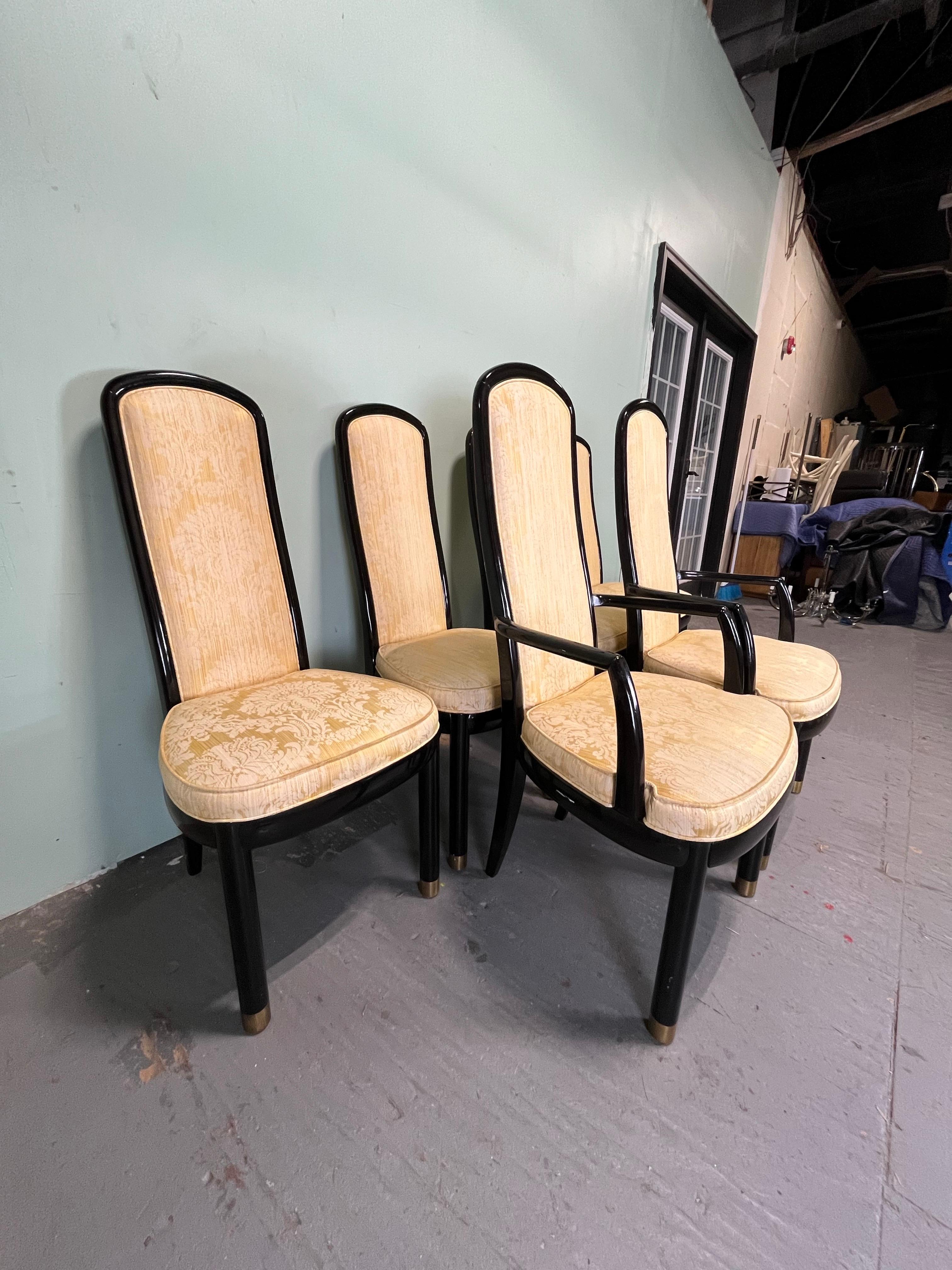 20th Century Henredon Scene 3 Lacquer Dining Chairs Set of 8 For Sale