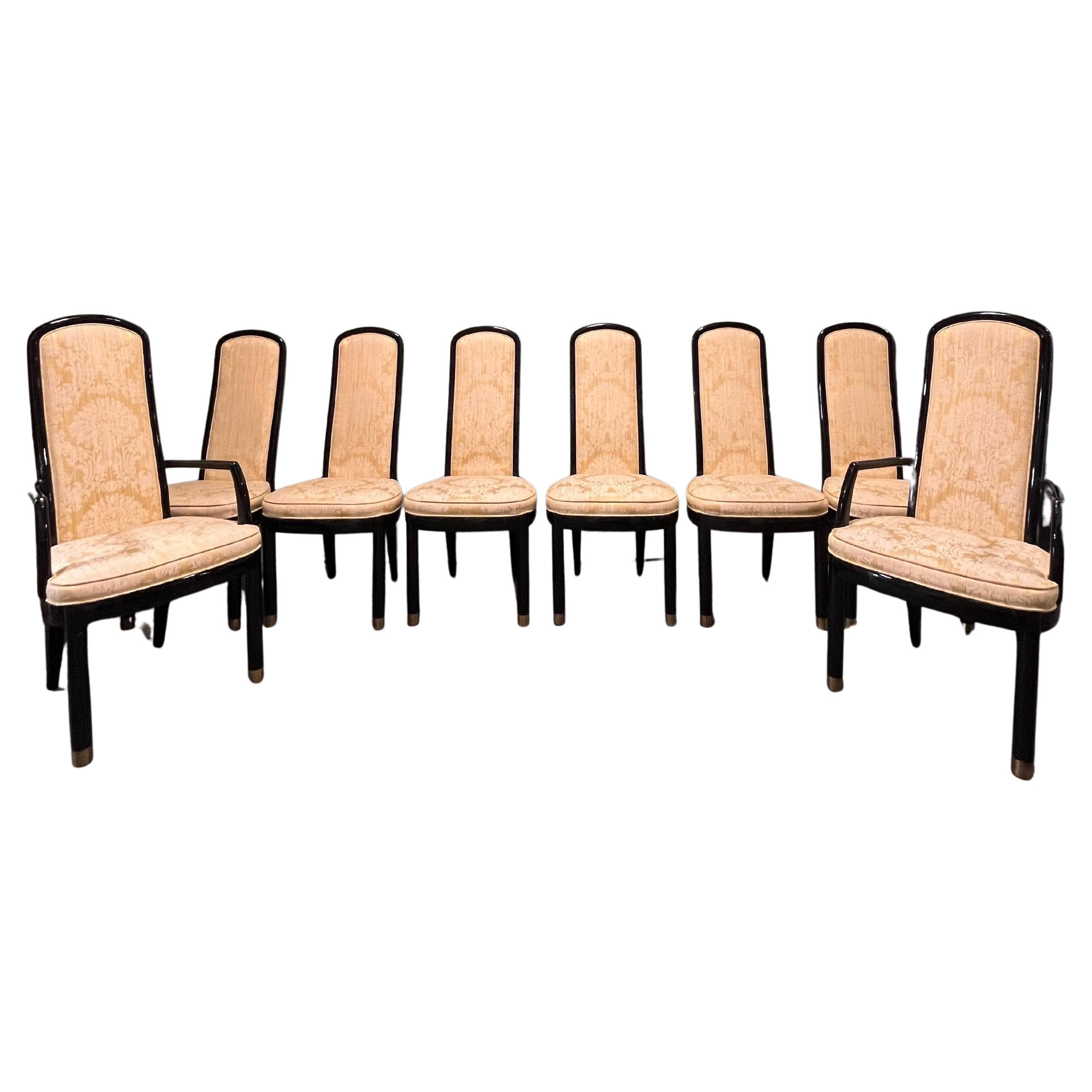 Henredon Scene 3 Lacquer Dining Chairs Set of 8 For Sale