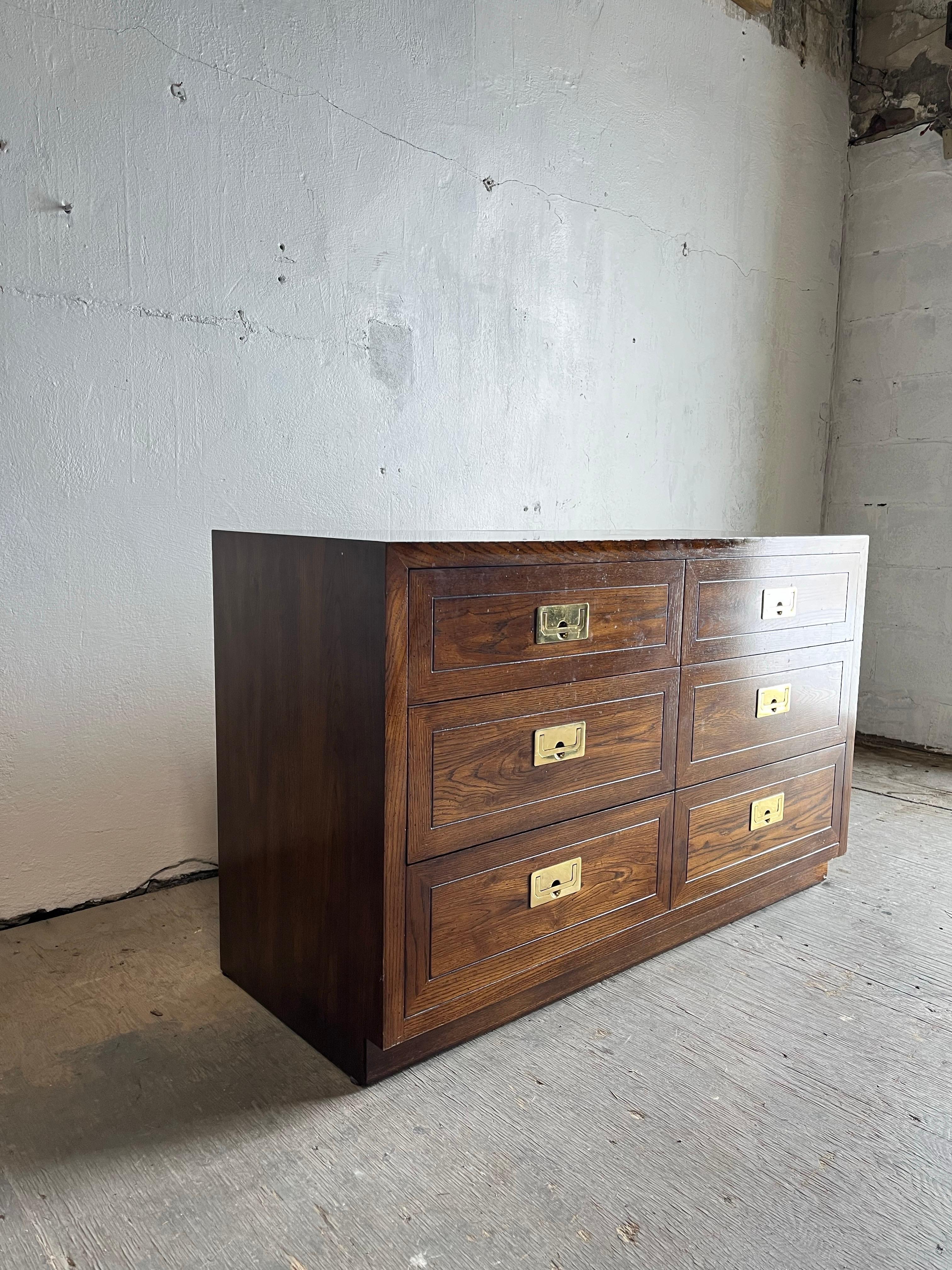 American Henredon Scene One Campaign Chest of Drawers For Sale