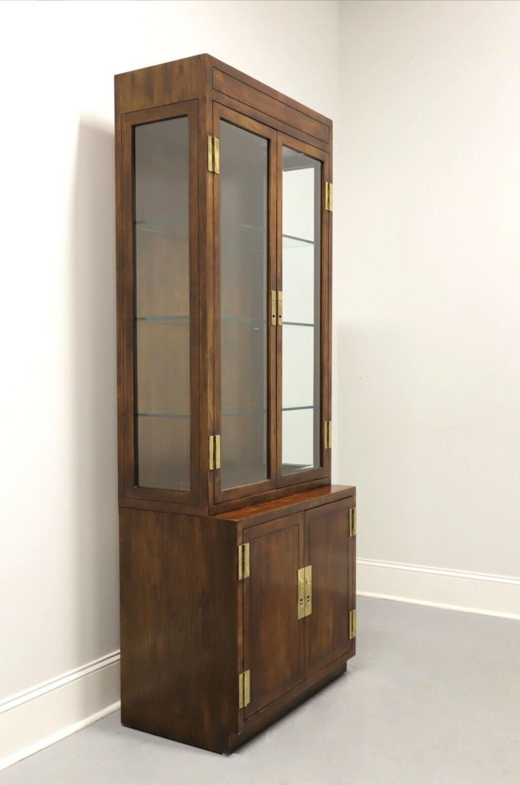 HENREDON Scene One Campaign Style Narrow Curio China Display Cabinet - A 2