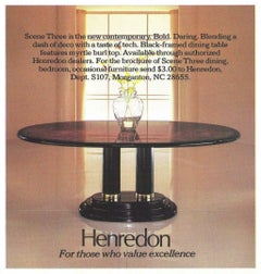 Henredon Scene Three Lacquered Myrtle Burl Dining Table