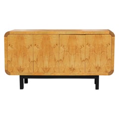 Henredon Scene Two Burl Credenza or Sideboard with Ebony and Macassar Accents