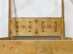 Henredon Scene Two Burl Queen Size Four Poster Bed - Burled Ash + Macassar Ebony