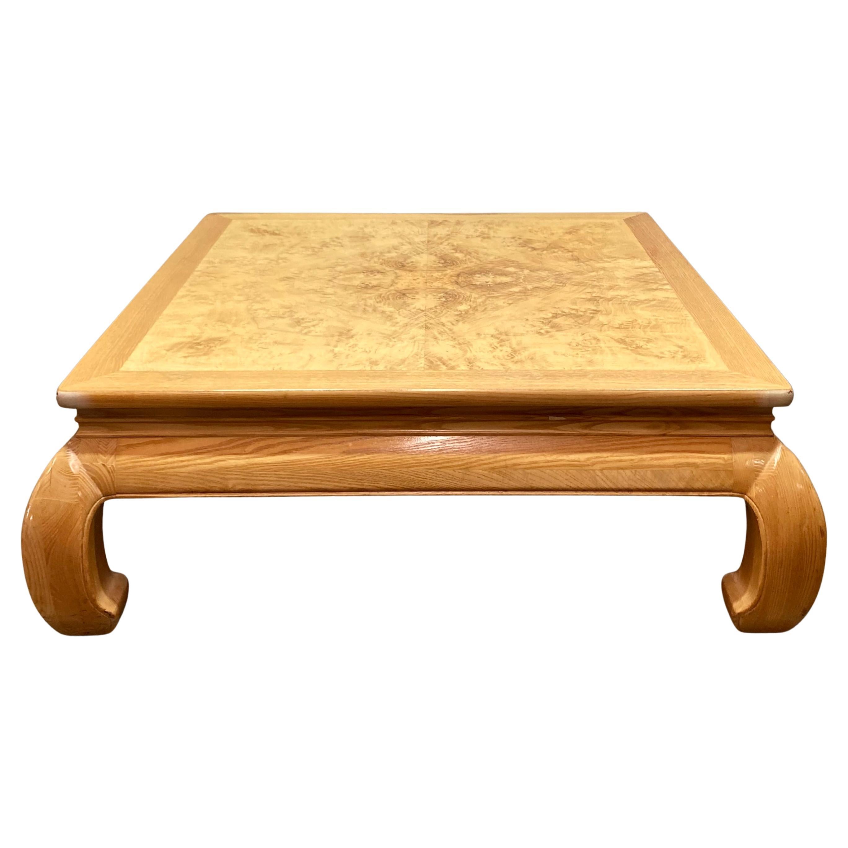Henredon Scene Two Burlwood Ming Dynasty Style Coffee Table