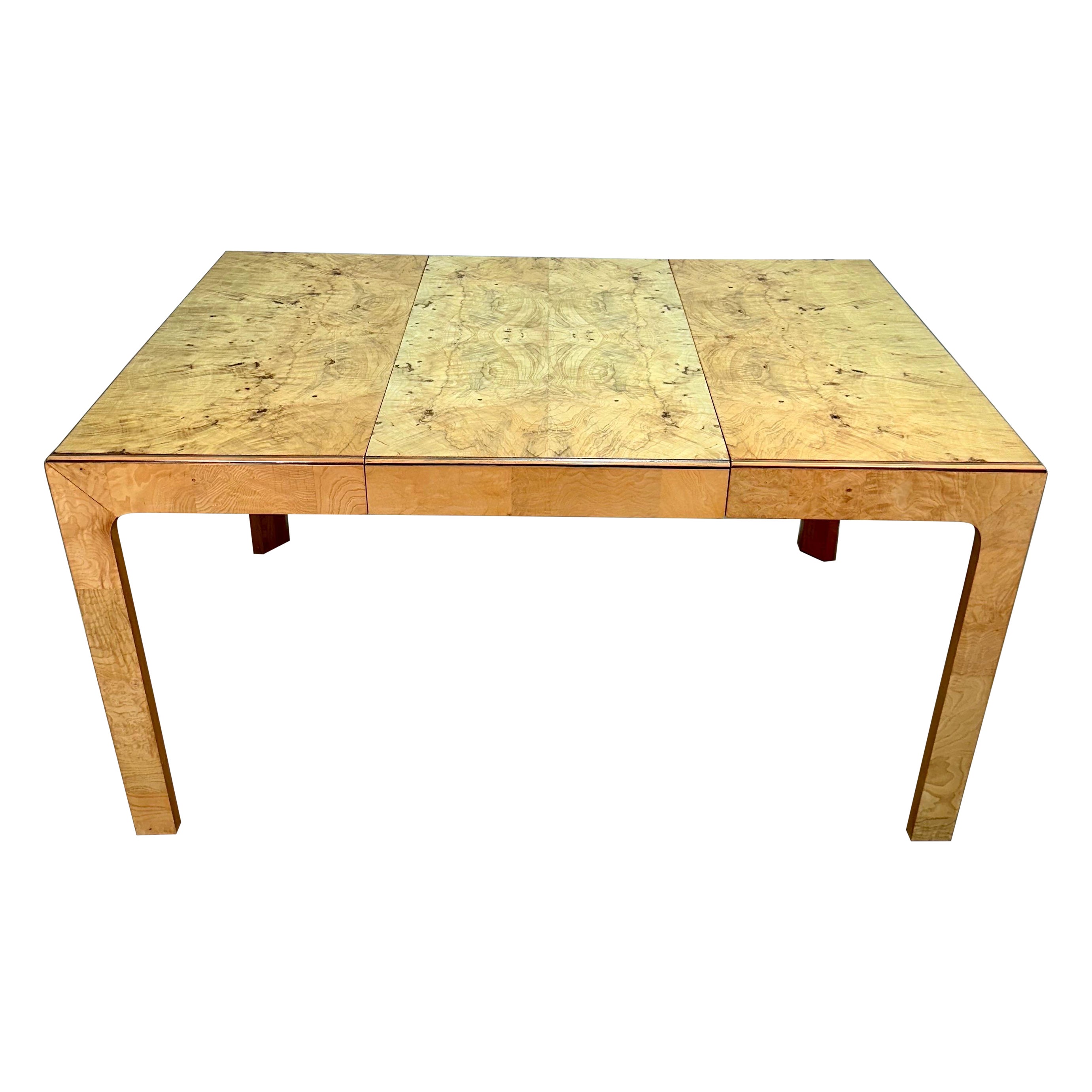 Henredon Scene Two Burlwood Parsons Dining Table en venta