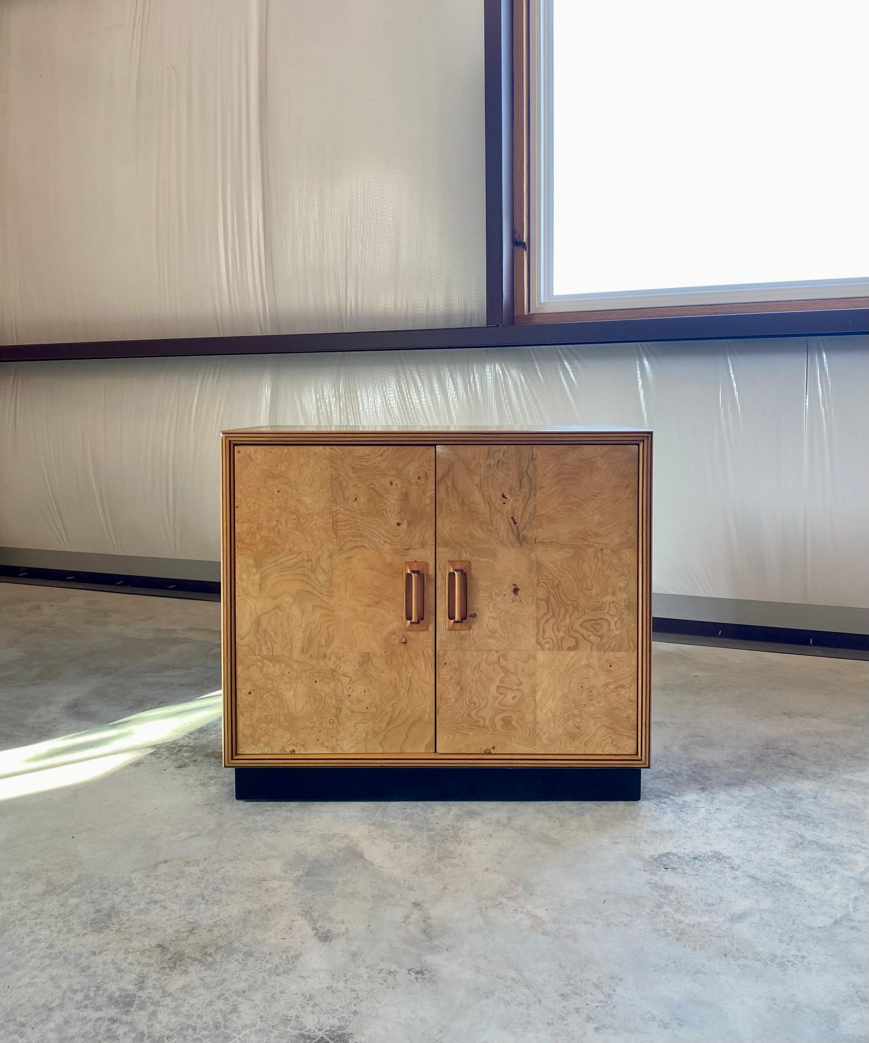 Henredon Scene Two Olive Burl Cabinets, A Pair For Sale 3
