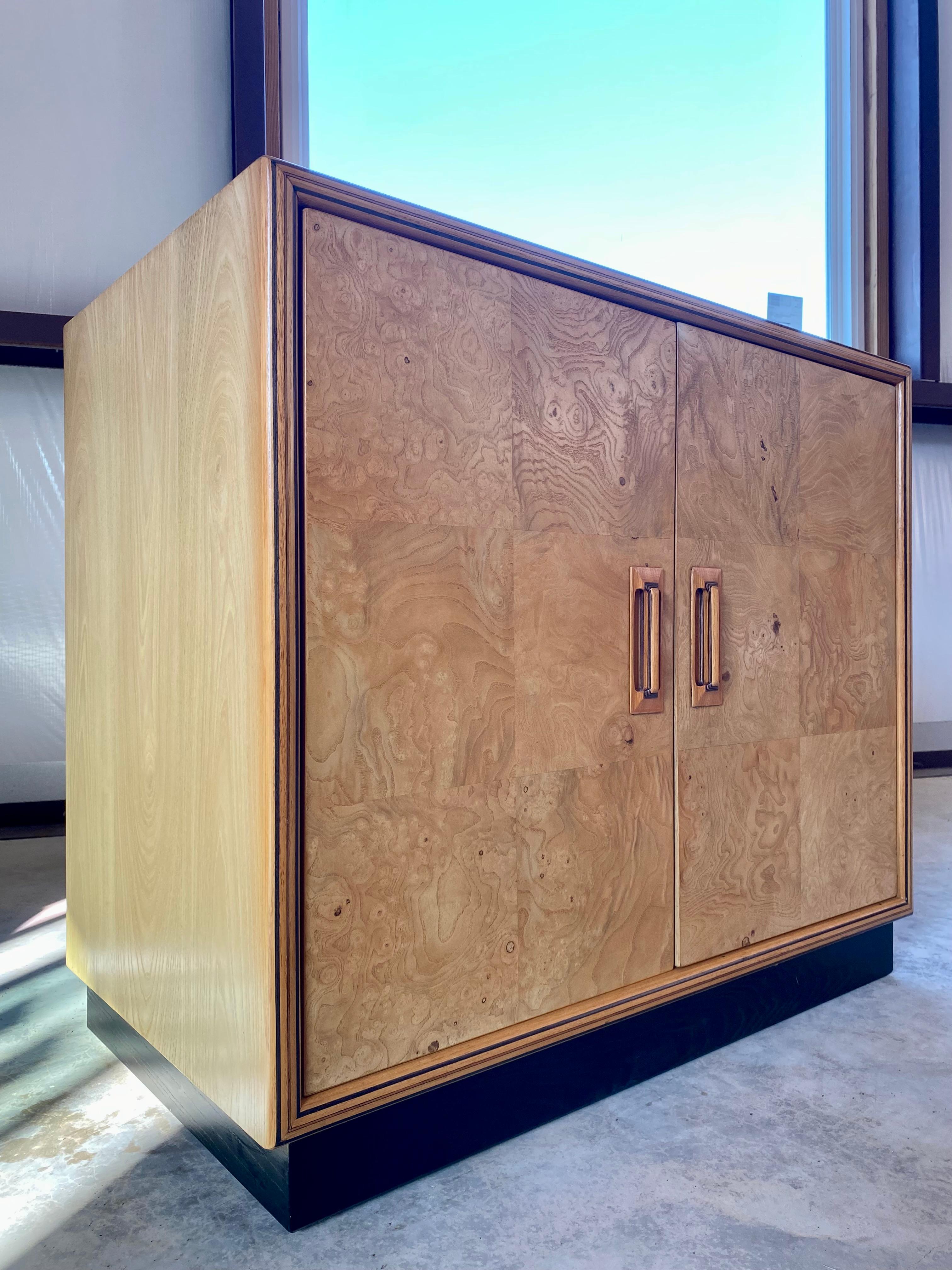 Henredon Scene Two Olive Burl Cabinets, A Pair For Sale 4