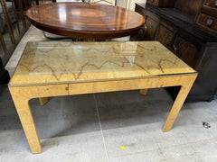 Henredon Scene Two Parsons Desk with Custom Glass Top