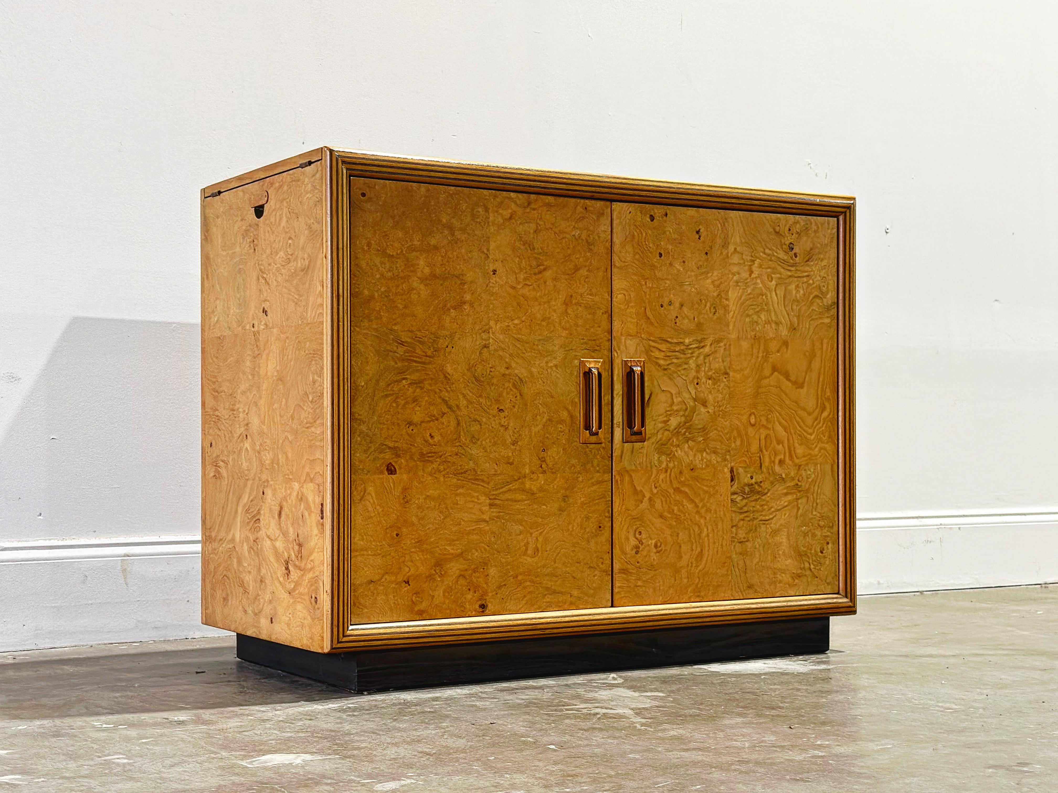Henredon Scene Two Server Cabinet - Burl Wood - Convertible Serving Console Bar 5