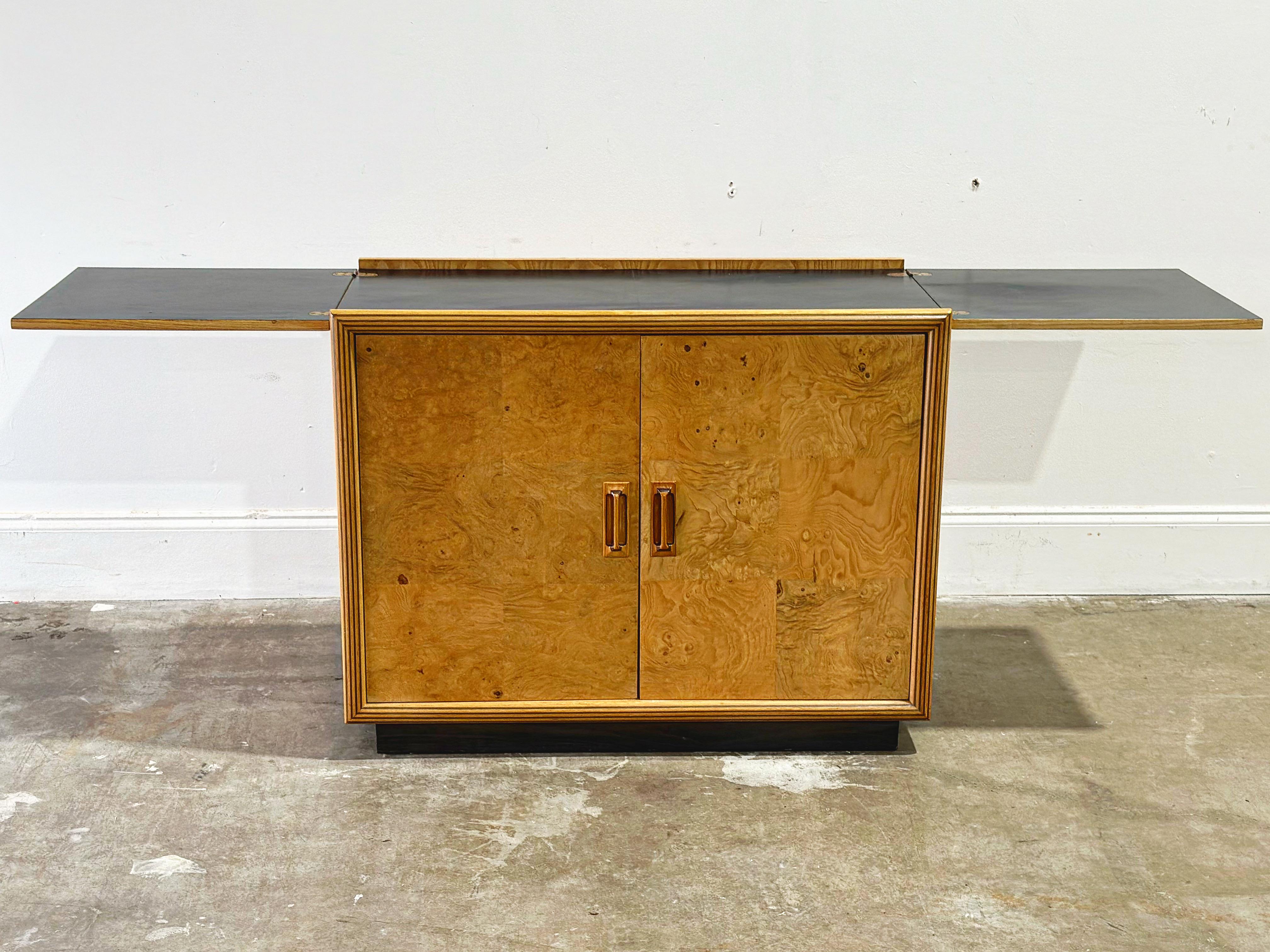 Henredon Scene Two Server Cabinet - Burl Wood - Convertible Serving Console Bar 6