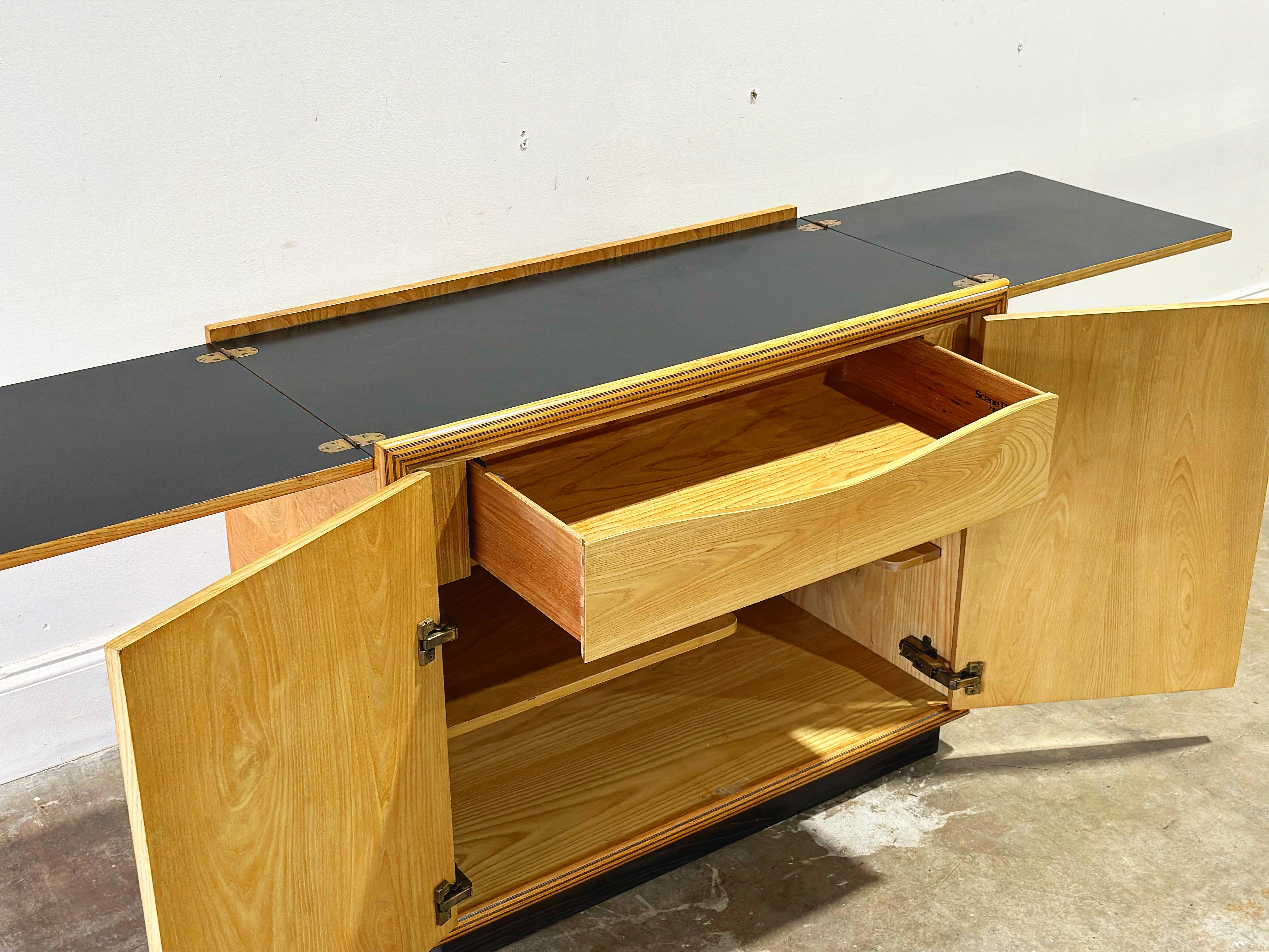 Henredon Scene Two Server Cabinet - Burl Wood - Convertible Serving Console Bar 1