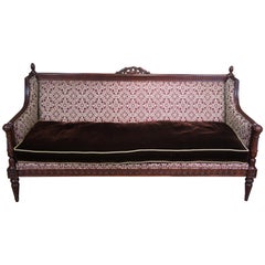 Vintage Henredon Schoonbeck Collection Carved Mahogany Sofa French Louis XV Style
