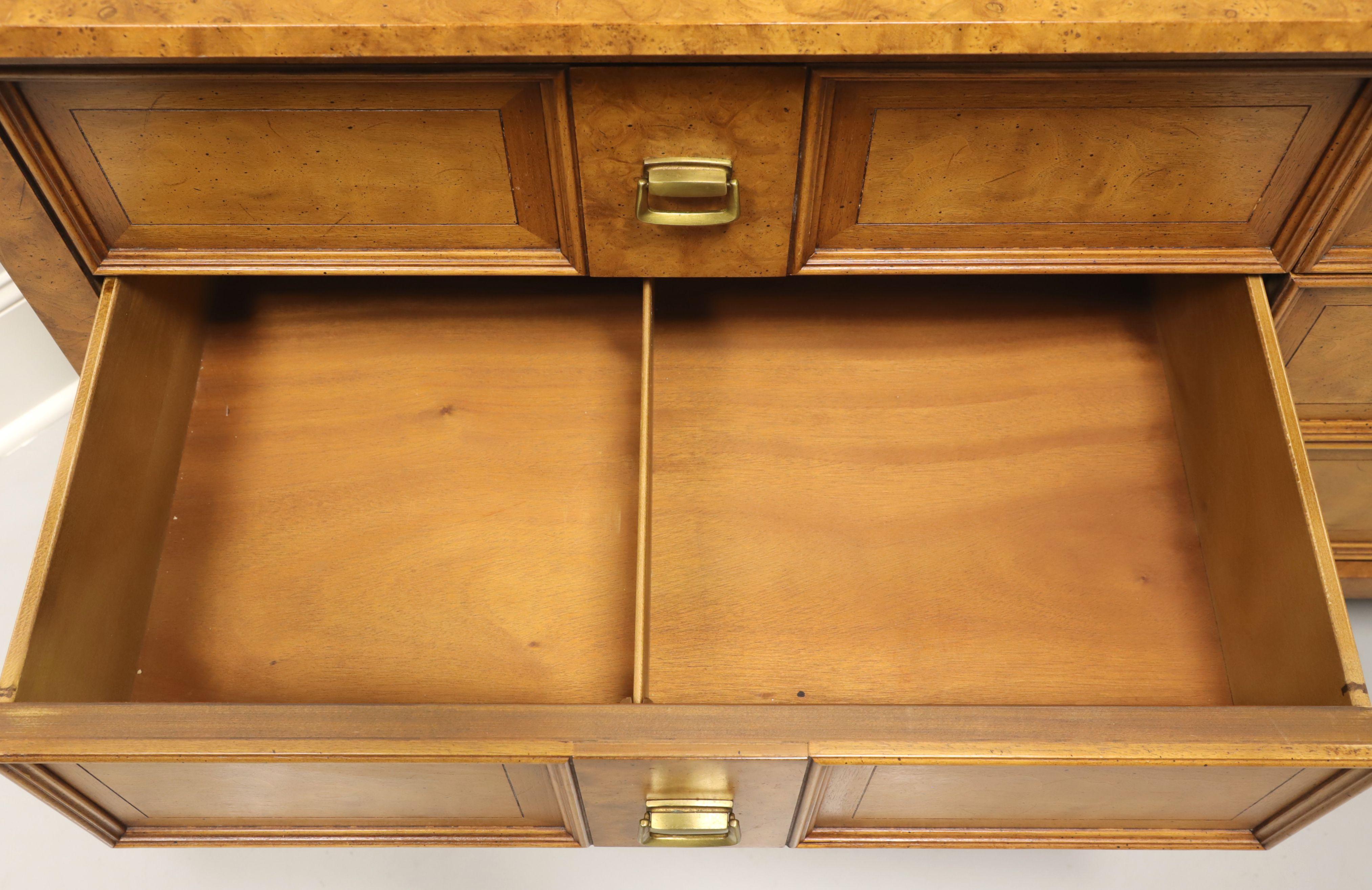 HENREDON Sequent Mid Century Burlwood Double Dresser 2