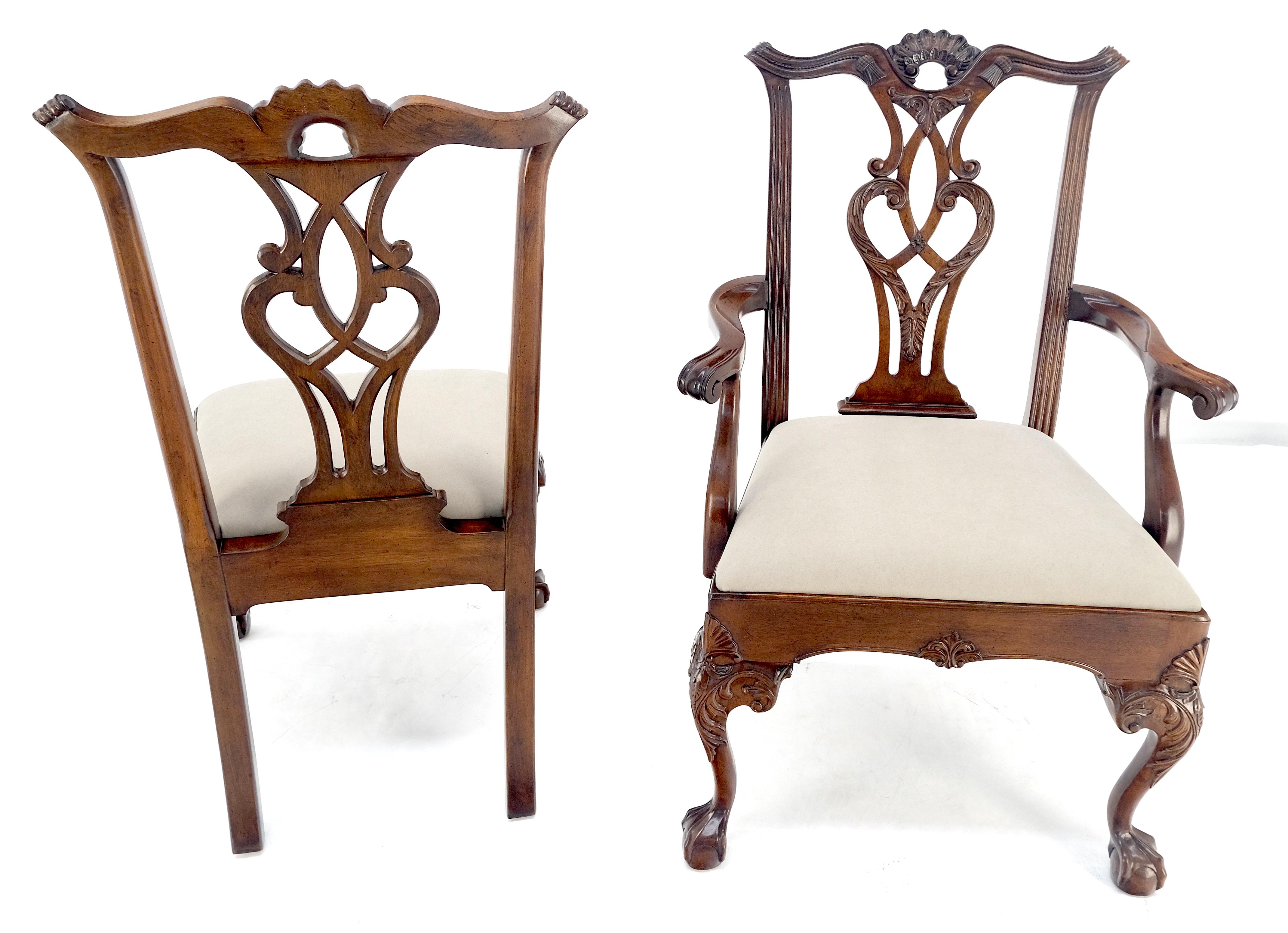 Ensemble Henredon de 10 chaises de salle à manger de style Chippendale en acajou à boules et griffes MINT ! en vente 6