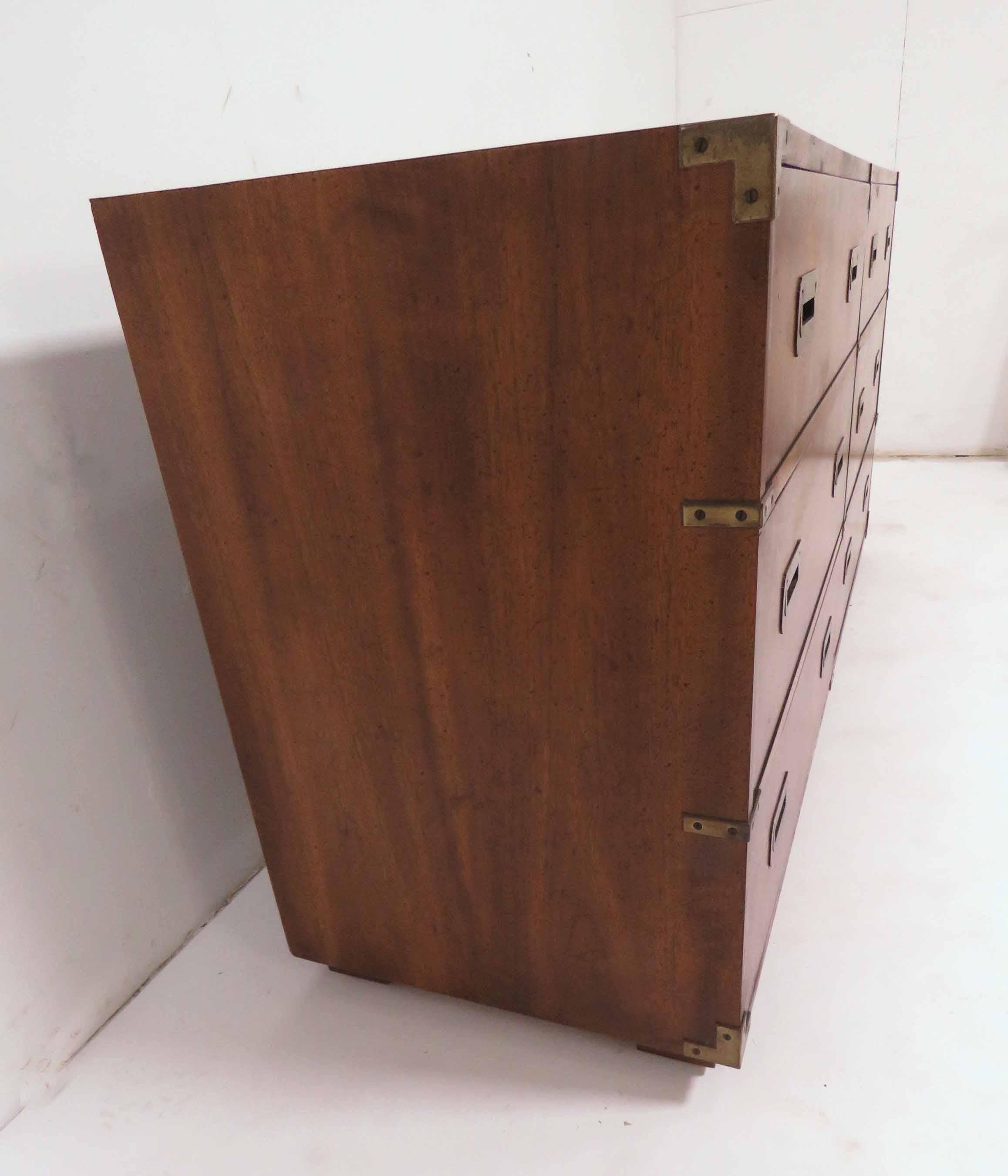 Henredon Six-Drawer Mahogany Campaign Dresser, circa 1960s 1