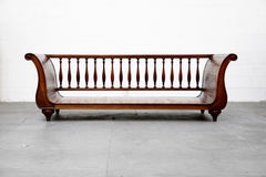 Henredon Sleigh Daybed or Sofa with Spindle Back and Rolled Arms, Signed