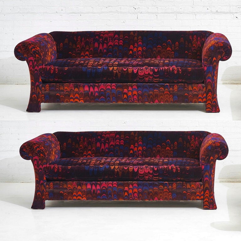Henredon Sofas in Jack Lenor Larsen Velvet at 1stDibs