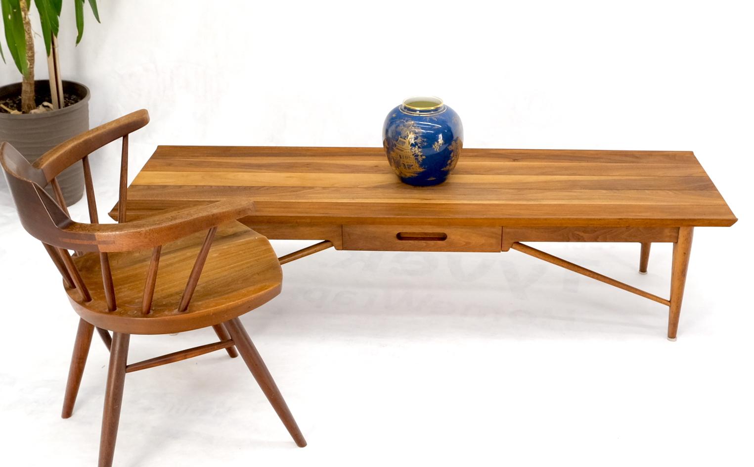 American Henredon Solid Walnut Bench Coffee Table  For Sale