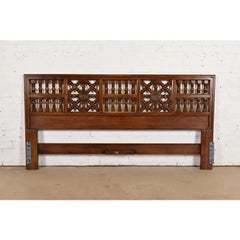 Henredon Spanish Colonial Carved Walnut King Size Headboard, Circa 1960s