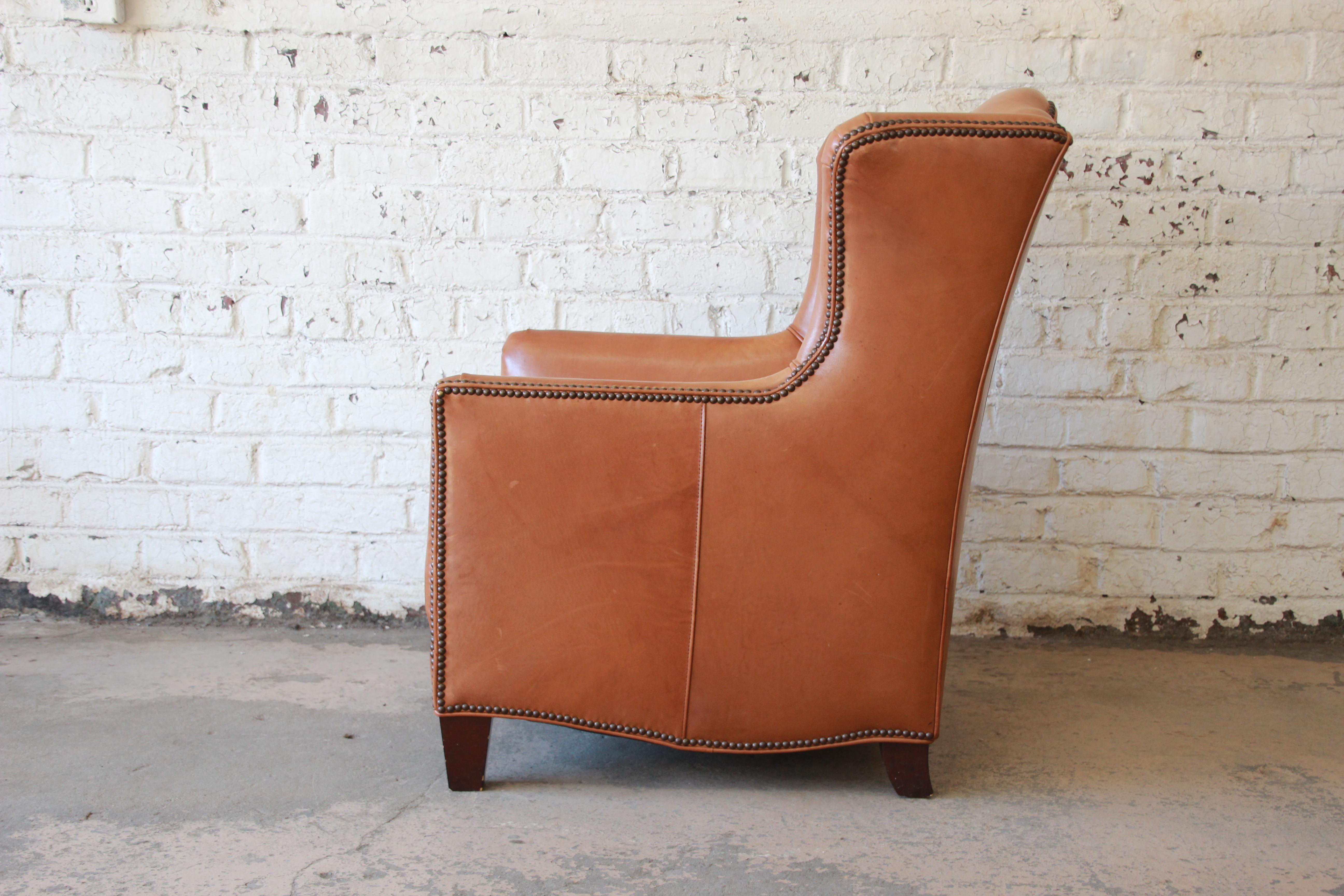 henredon leather chairs