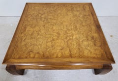 HENREDON Style Burl Wood Ming Chinoiserie Asian Coffee Table