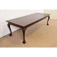 Henredon Style Chippendale Mahogany Extension Dining Table, Newly Refinished