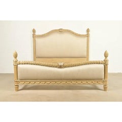 Henredon Style French Regency Louis XVI Upholstered King Size Bed