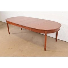 Henredon Style French Regency Teak Extension Dining Table, Newly Refinished