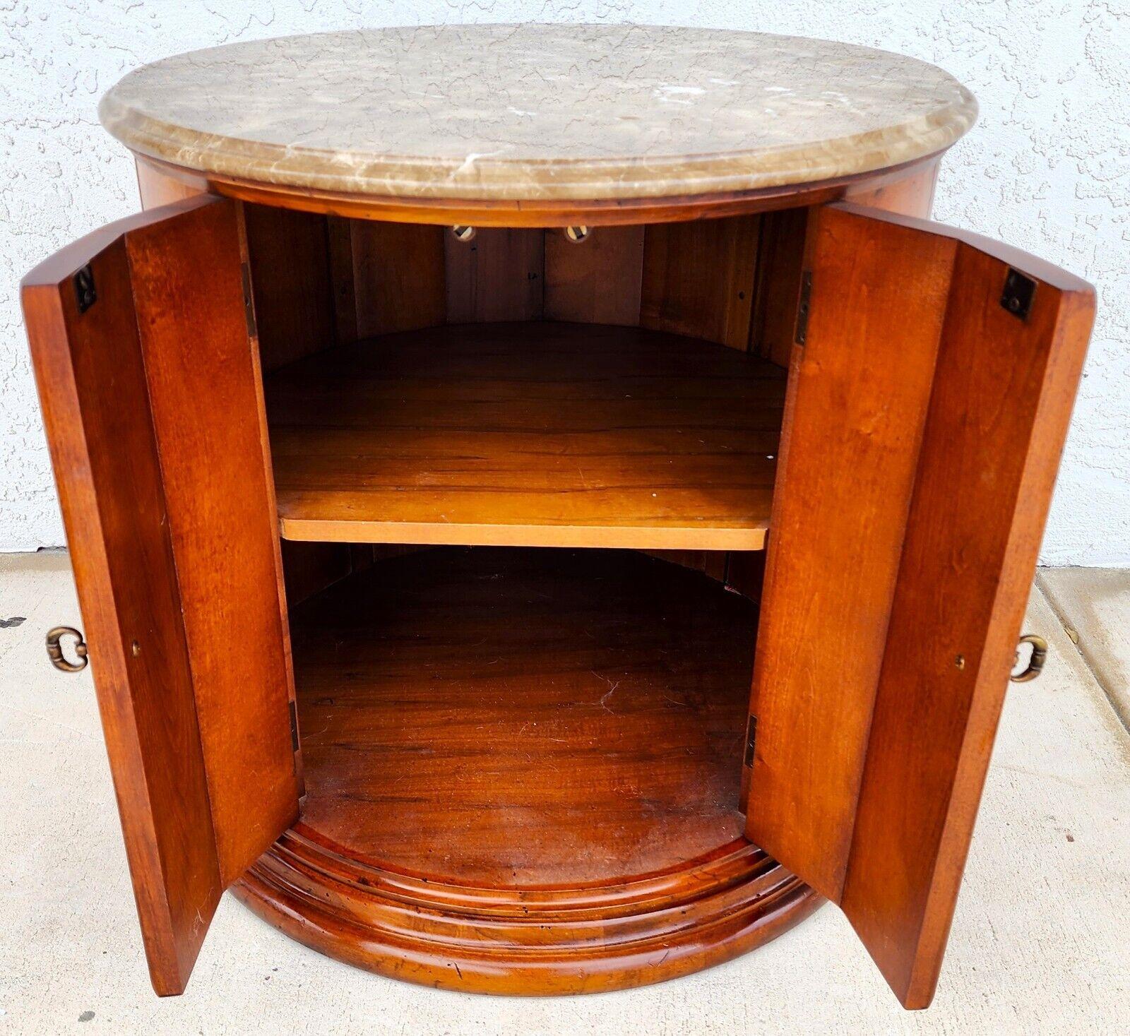 Henredon Style Marble Drum Table In Good Condition For Sale In Lake Worth, FL