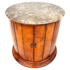 Used Henredon Style Marble Drum Table