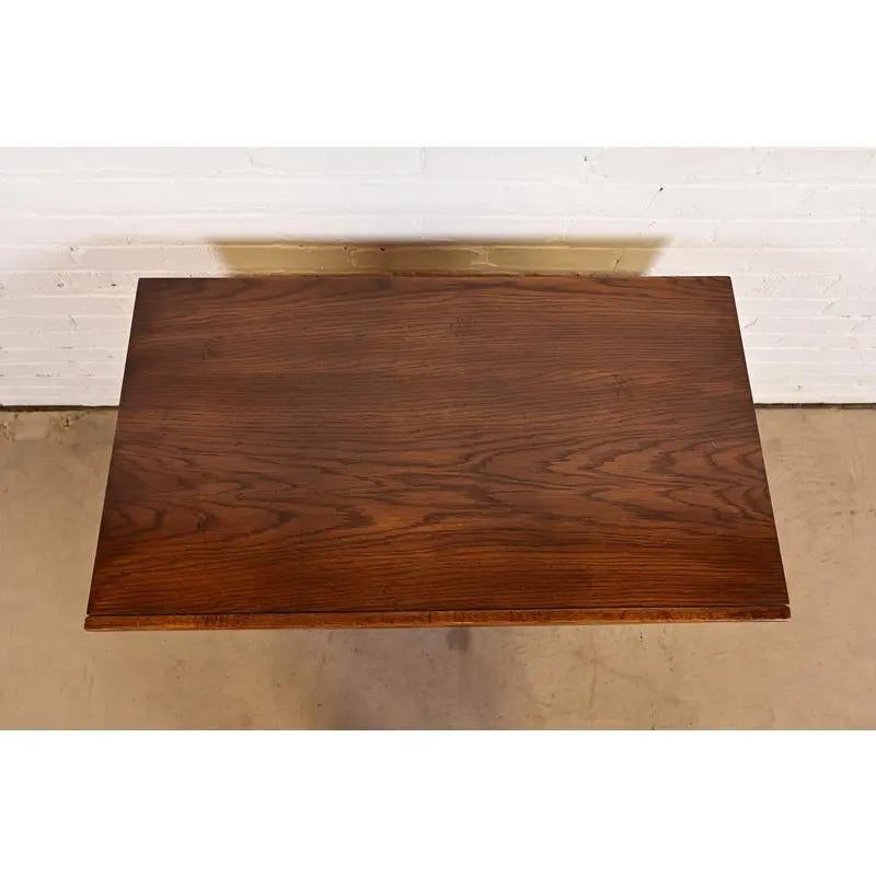 Henredon Style Mid-Century Modern Campaign Oak Bachelor Chest, Circa 1970s For Sale 6