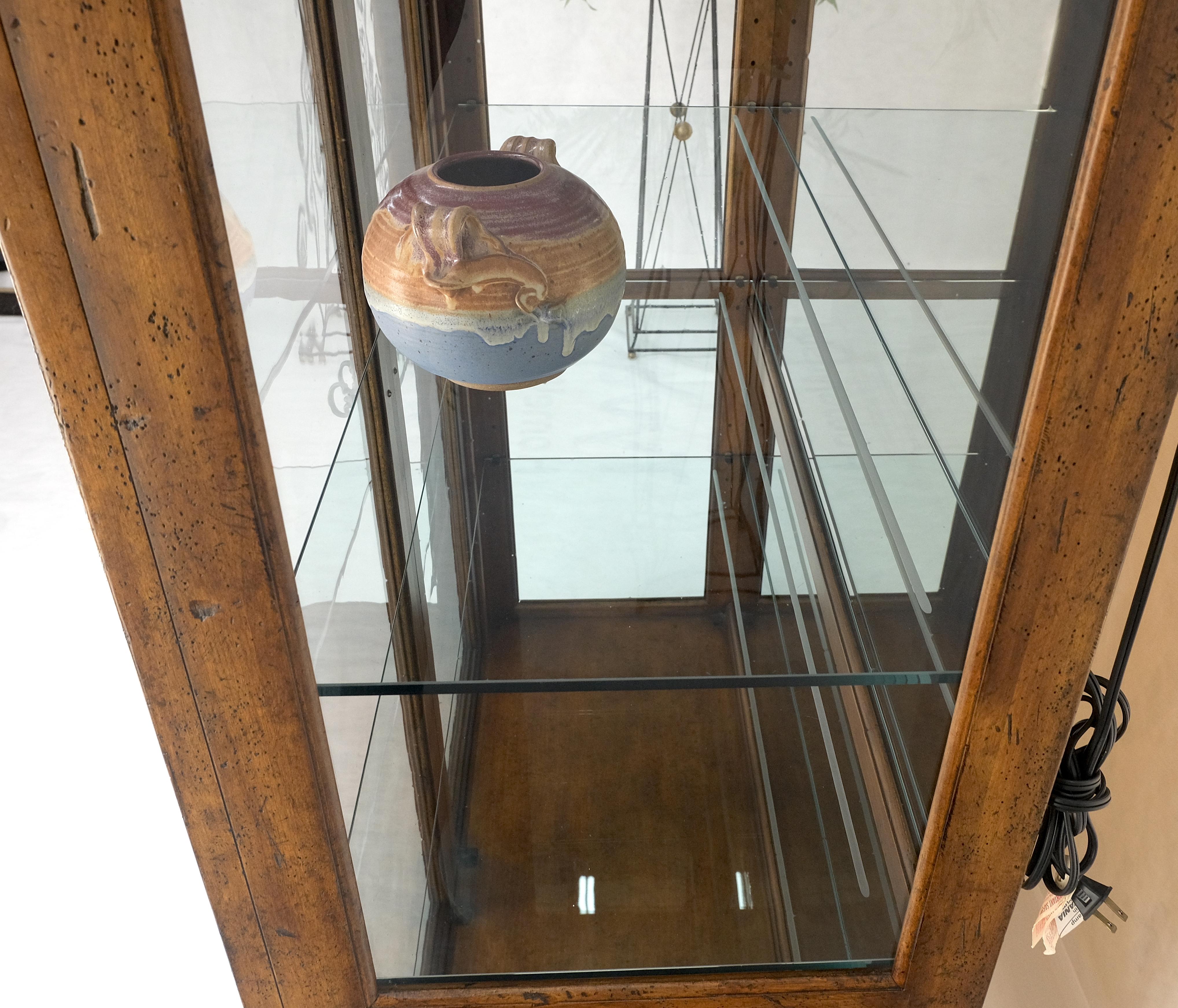 Henredon Sunrise Dome Shape 2 étagères éclairées par porte en verre Curio Display Cabinet en vente 6
