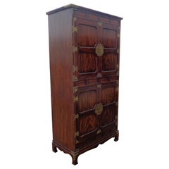 Retro Henredon Tansu Campaign Highboy Dresser