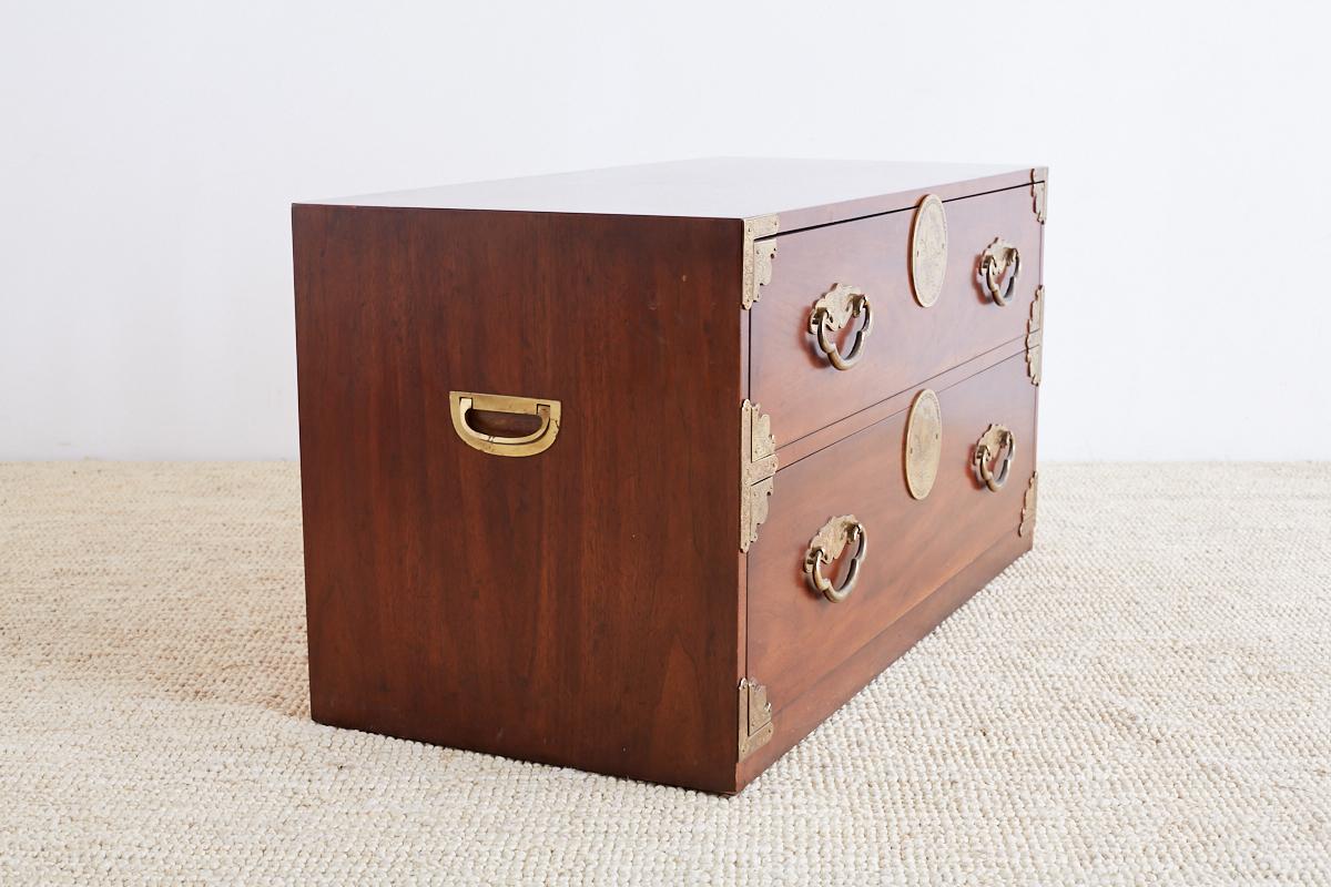 Henredon Tansu Style Mahogany Campaign Chest 5