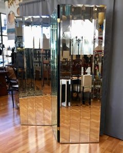 Henredon Three-Panel Beveled Mirror Room Divider
