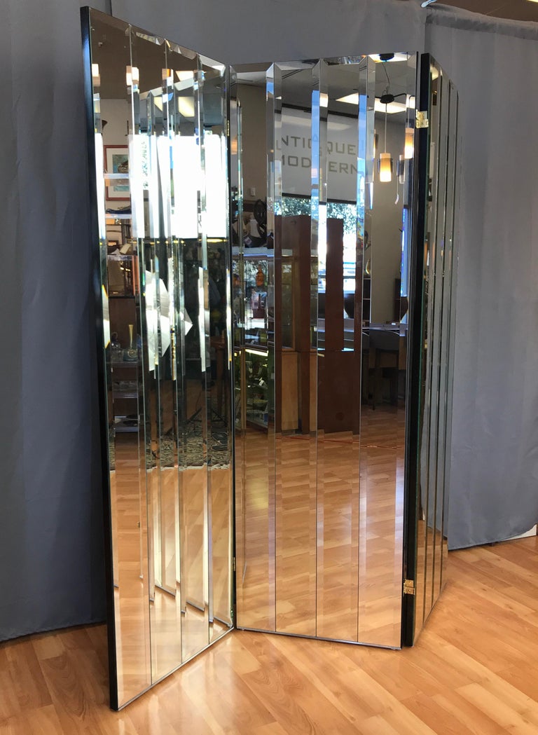 Henredon ThreePanel Beveled Mirror Room Divider at 1stDibs
