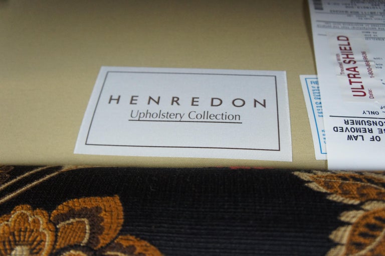 Henredon Upholstery Blue Paisley Loveseat Traditional Sofa Settee