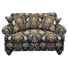 Henredon Upholstery Blue Paisley Loveseat Traditional Sofa Settee Nachez