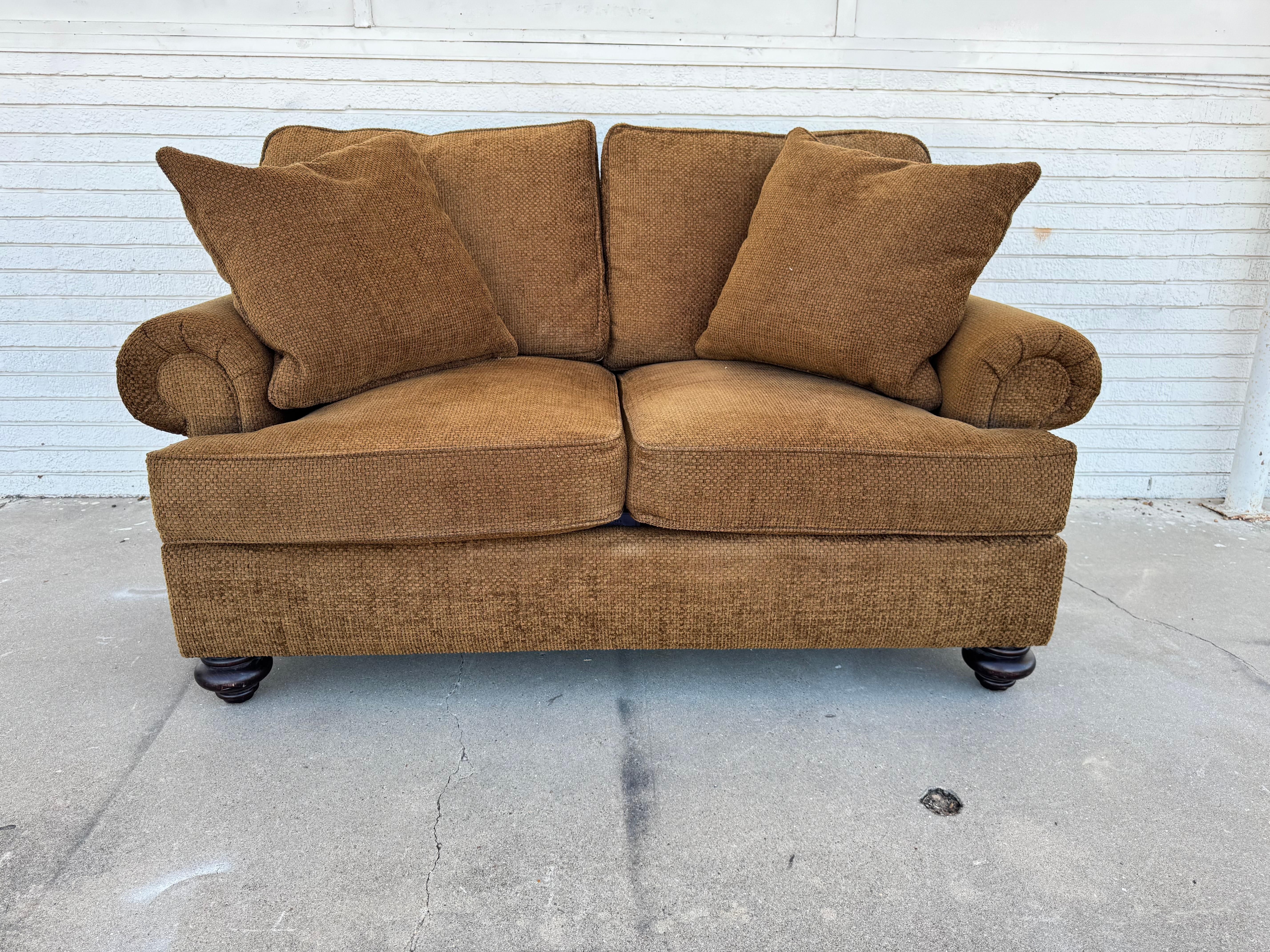 American Henredon Upholstery Collection Cocoa Colored Loveseat For Sale