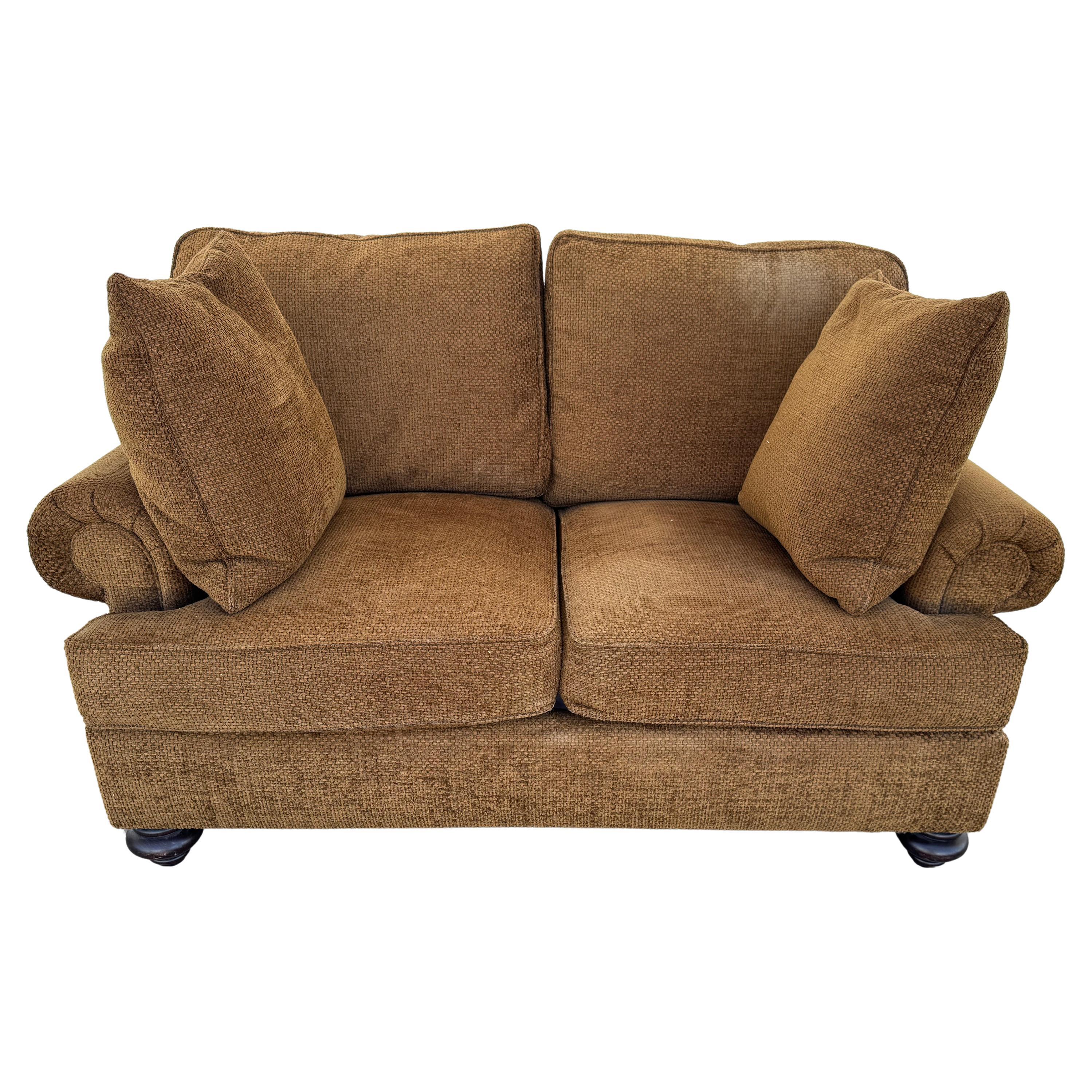 Henredon Upholstery Collection Cocoa Colored Loveseat For Sale